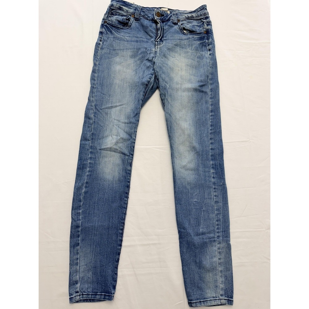 Forever 21 Straight Jeans‎ Womens 27 Blue Med Wash Mid Rise Slim 27x29.5 Denim